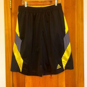 Men’s Adidas Basketball Shorts, Black/Yellow, XL